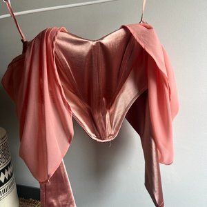 Pretty Little Thing Pink Satin Corset